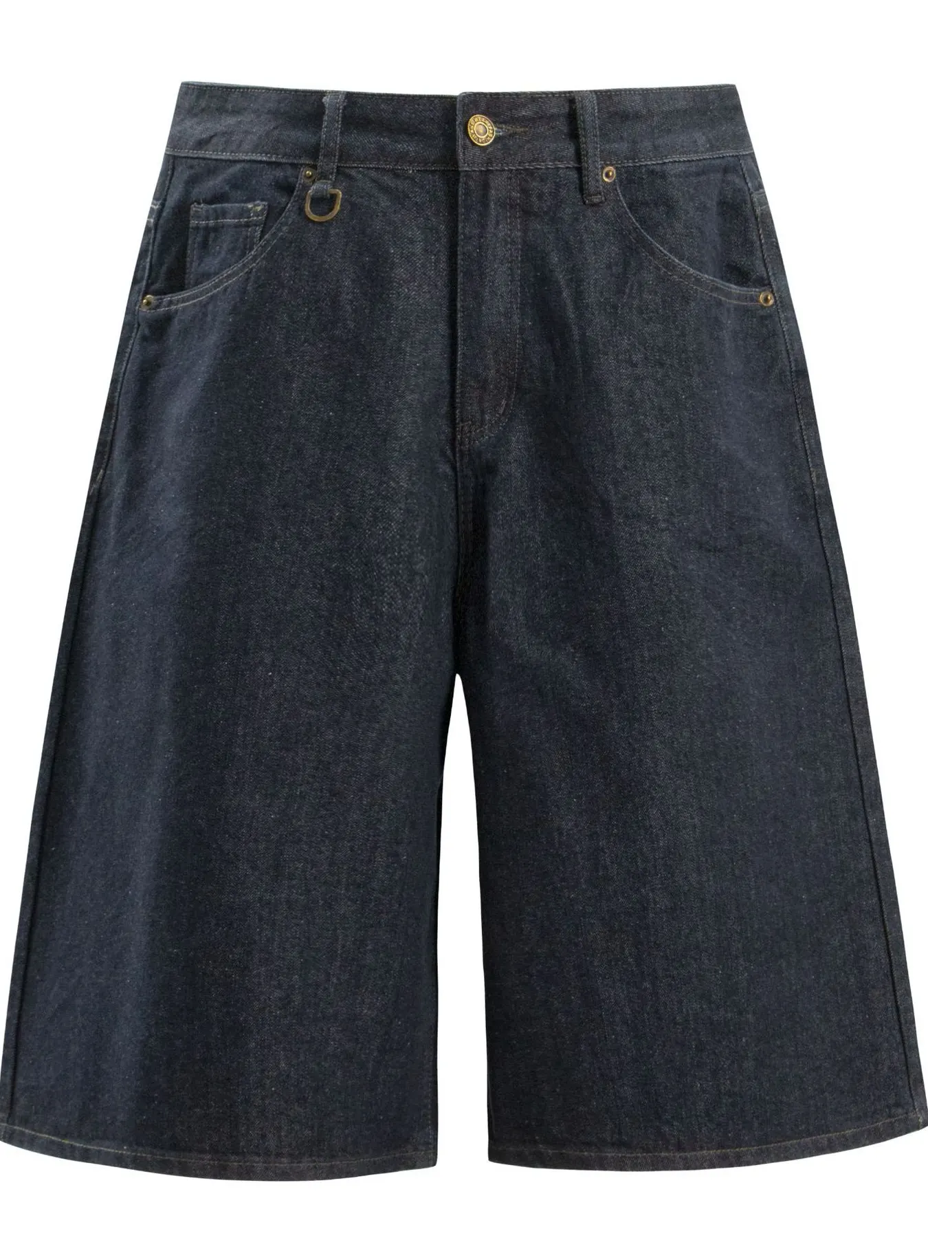 Men's Wide-Leg Denim Shorts with Pockets
